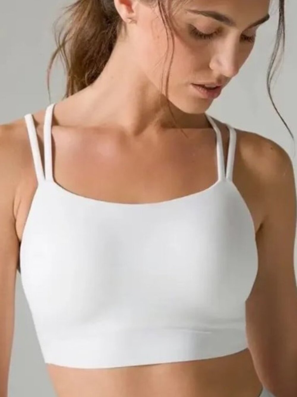 Soma Longline Yoga Wireless Sports Bra Bralette White Pullover Strappy Back XXL